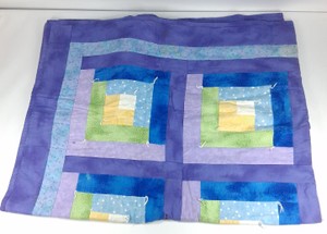 Vintage Handmade Log Cabin Patchwork Quilt