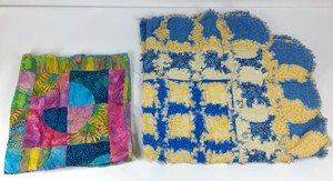 Vintage Handmade Patchwork Quilt & Rag Quilt