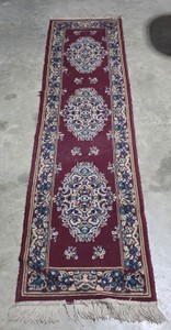 Vintage Oriental-Style Runner Rug with Medallion Pattern