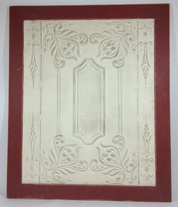Vintage Framed Embossed Tin Ceiling Tile Panel