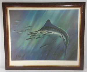 Les Kouba Blue Marlin on the Prowl Framed Wildlife Print