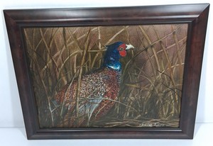 Original Wildlife Painting Signed Jerane Tunney Pheasant Wildlife