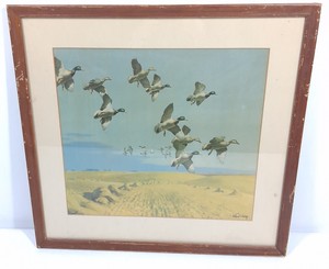 Richard E. Bishop Waterfowl Print  Geese in Flight