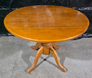 Round Drop-Leaf Pedestal Dining Table