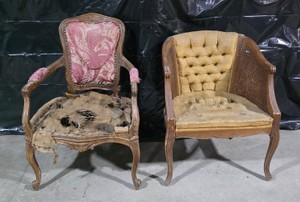 Vintage Upholstered Armchairs for DIY Restoration  Reupholstery
