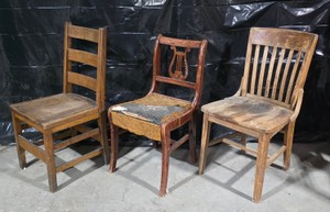 Vintage Wood Chairs for DIY Restoration  Reupholstery