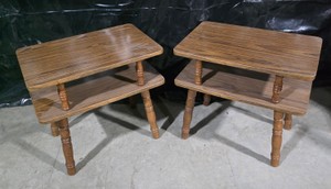 Vintage End Tables with Lower Shelves