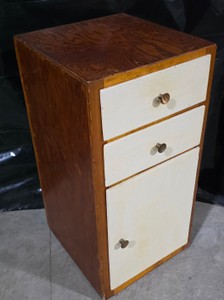 Narrow Wood Storage Cabinet with Drawers & Lower Door