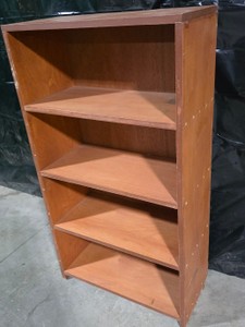 Homemade Wooden Bookshelf with Open Shelves
