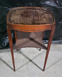 Vintage Zangerle Tables Wood Accent Table with Lower Shelf