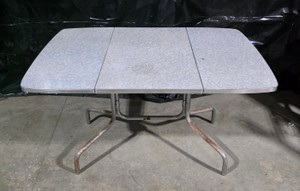 Vintage Folding Drop-Leaf Table with Chrome Tubular Base