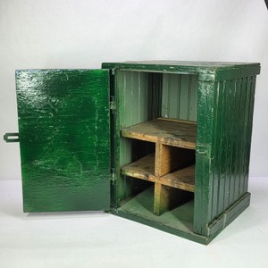 Vintage Primitive Wooden Storage Cabinet with Interior Shelves