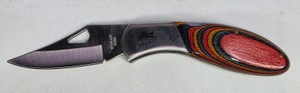 Pheasants Forever Folding Pocket Knife with Multicolor Wood Handle