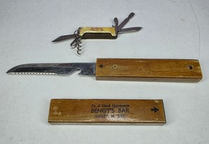 Bengys Bar Ashley, North Dakota Advertising Pocket Knife & Fish Knife