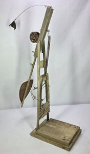 Vintage Homemade Ice Fishing Tip-Up  Automatic Jigging Rig