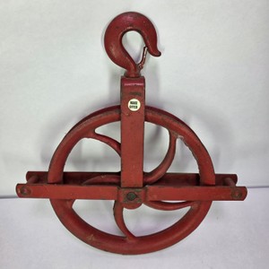 Antique Cast Iron Barn Hay Pulley with Large Hook
