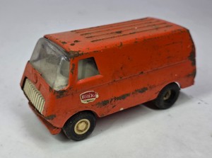 Vintage Tonka Pressed Steel Orange Panel Van Toy