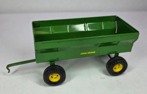 Vintage John Deere Green Steel Toy Farm Wagon