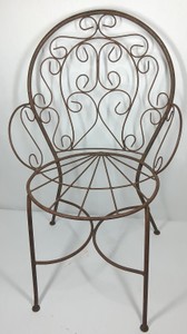 Vintage Wrought Iron Scrollwork Chair