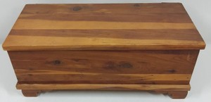Vintage Tabletop Cedar Storage Chest  Keepsake Box