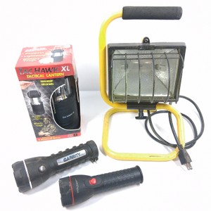 Portable Work Light, Garrity Flashlight, Rayovac Flashlight & Tac Hawk XL Tactical Lantern