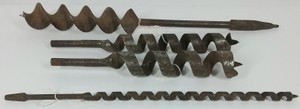 Antique Hand-Forged Wood Auger Bits  Boring Augers