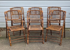 Vintage Handcrafted Bamboo Folding Chairs