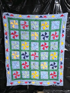 Vintage Handmade Pinwheel Patchwork Quilt