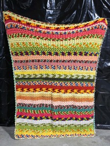 Vintage Handmade Crocheted Afghan Blanket