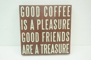 wood wall decor Good Coffee  15 x 15