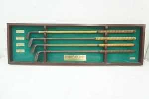 History of golf Evolution of the Irons display shadow box 46 x 14