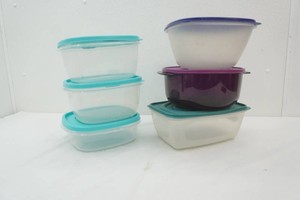 group of food storage containers with lids