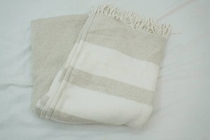 plush tan and white throw 50 x 67