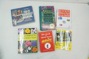 group of books The Garden Planner, Fix it Yourself, The Complete Garden Flower Book, Big Book of Hints and others