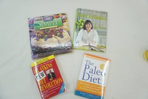 group of books Back to Basics, The Paleo Diet, Dr. Atkins Diet Revolution Make it Simple
