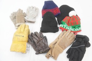 winter gloves and stocking caps