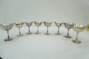 set of 8 Salem Silver Plate chalice or champagne goblets