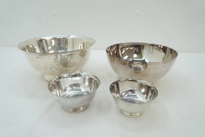 variety of silverplate bowls including a Henry Ford Museum bowl, WM Rogers bowl, and 2 small bowls