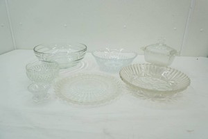 group of vintage glassware