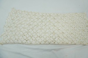 large off white crocheted cotton lace table cloth