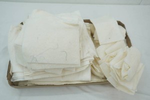 stacks of off white batting in a variety of sizes