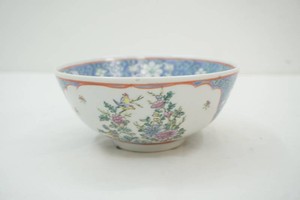 vintage hand painted porcelain bowl Qing Dynasty style