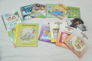 variety of childrens books including Teddy Ruxpin, Little Golden Books, and others