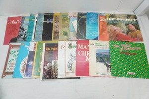group of vinyl albums including Ray Conniff, Jackie Gleason, Lead Belly, BB King, Bert Kaempfert, Andy Williams, and a variety of Christmas albums