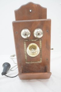 replica vintage telephone that is an AM radio - turns on