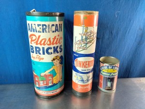 American Plastic Bricks by Elgo, Tinkertoy by Spalding, and Statue of Liberty Jigsaw Puzzle