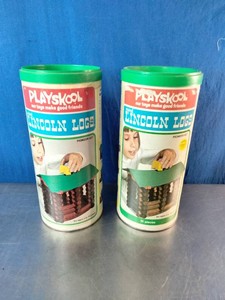 Two vintage Playskool Lincoln Logs Pioneer Set
