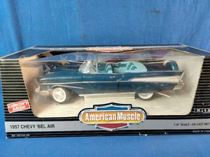 ERTL American Muscle 118 scale die-cast model of a 1957 Chevy Bel Air convertible