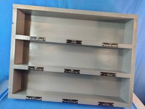 Custom Harley gray-painted wooden display