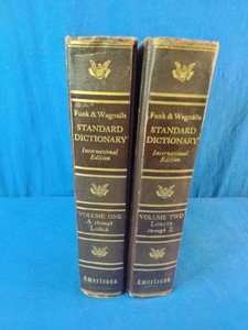 Vintage two-volume set of the Funk & Wagnalls Standard Dictionary,
